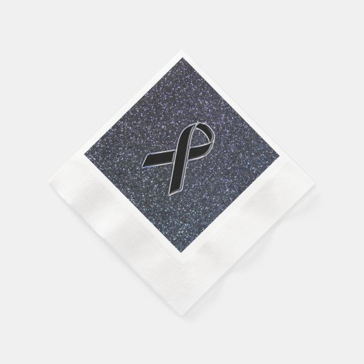 Zwart lintbewustmakingsaccentdecor servet (Hoek)