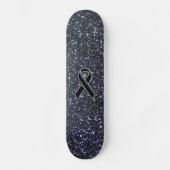 Zwart lintbewustmakingsaccentdecor skateboard (Voorkant)