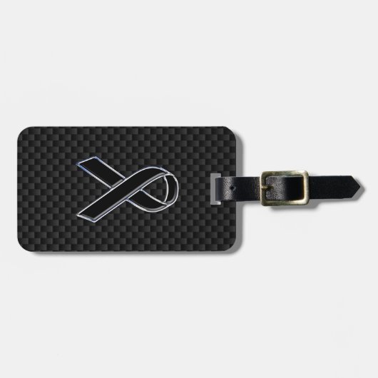 Zwart lintbewustzijn koolstofvezeldecor bagagelabel (Voorkant horizontaal)