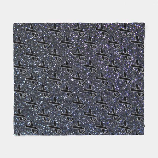 Zwart lintbewustzijn Midnight Blue Fleece Deken (Voorkant (Horizontaal))