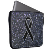 Zwart lintbewustzijn Midnight Blue Laptop Sleeve (Voorkant Rechts)