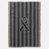 Zwart lintbewustzijn op verticale strepen deken (Voorkant Verticaal)
