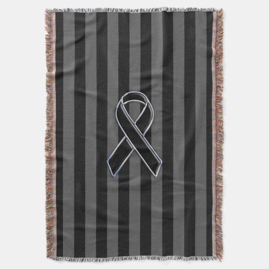 Zwart lintbewustzijn op verticale strepen deken (Voorkant Verticaal)