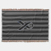 Zwart lintbewustzijn op verticale strepen deken (Voorkant)
