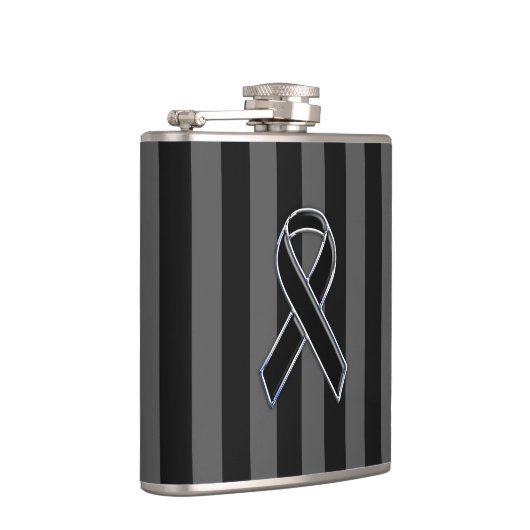 Zwart lintbewustzijn op verticale strepen heupfles (Rechts)