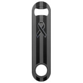 Zwart lintbewustzijn op verticale strepen speed flessenopener (Voorkant)