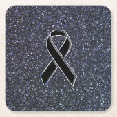 Zwart lintdecor kartonnen onderzetters (Voorkant)