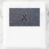 Zwart lintdecor rechthoekige sticker (Tas)