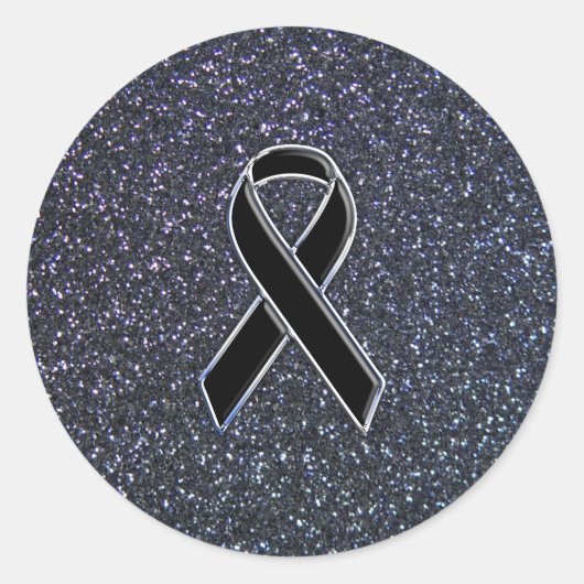 Zwart lintdecor ronde sticker (Voorkant)