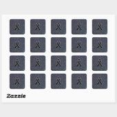 Zwart lintdecor vierkante sticker (Vel)