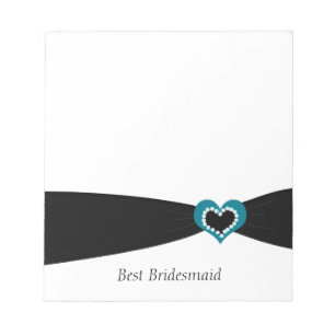 Zwart lintje beste bridesmaïde Notitieblok