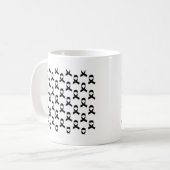 Zwart lintpatroon koffiemok (Voorkant links)