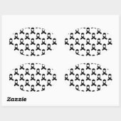 Zwart lintpatroon ovale sticker (Vel)