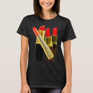 Zwart lipstick T-shirt - Lang gestroomlijnd