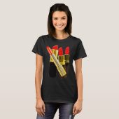 Zwart lipstick T-shirt - Lang gestroomlijnd (Voorkant volledig)