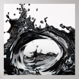 Zwart Liquid Harmony Poster
