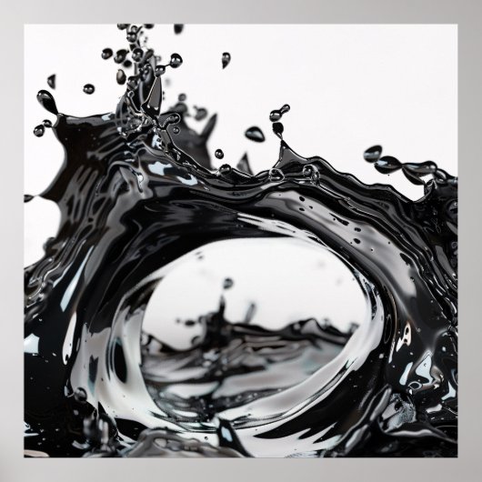 Zwart Liquid Harmony Poster (Voorkant)