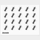 zwart litteken ronde sticker (Vel)