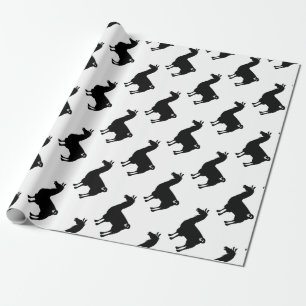 Zwart llamppakpapier cadeaupapier