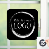 Zwart logo afgeronde hoek vierkant raamsticker (Huis)