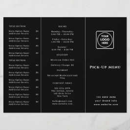 Zwart Logo Afhaalmenu | Aangepast Restaurant Afhaa