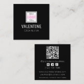 Zwart Logo, eenvoudig klein vierkant Visitekaartje (Voorkant / Achterkant)