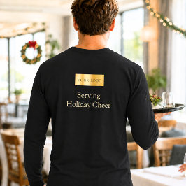 Zwart Logo Kerst Personeel Dienend Kerstvreugde T-shirt