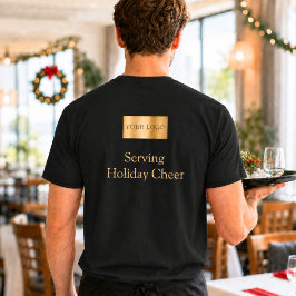 Zwart Logo Kerst Personeel Dienend Kerstvreugde T-shirt
