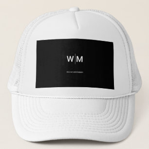 Zwart Logo Met Merknaam Bedrijfsbedrijf Trucker Pet