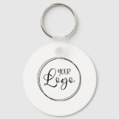 Zwart Logo Minimalistische QR-code Sleutelhanger (Voorkant)