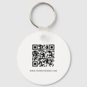 Zwart Logo Minimalistische QR-code Sleutelhanger (Achterkant)