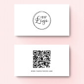 Zwart Logo Minimalistische QR-code Visitekaartje