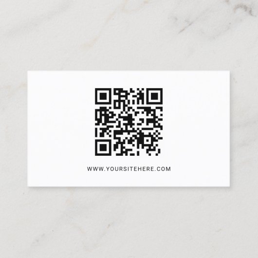 Zwart Logo Minimalistische QR-code Visitekaartje (Achterkant)