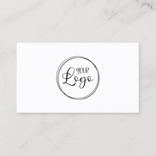 Zwart Logo Minimalistische QR-code Visitekaartje (Voorkant)