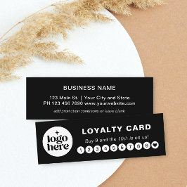Zwart Logo Modern Professioneel Loyaltykaart Mini Visitekaartje