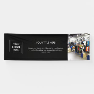 Zwart logo Modern professionele foto 8' bedrijf Spandoek