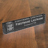 Zwart - Logo, naam en functie Naambordje (Zijkant)