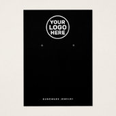 Zwart Logo Oorbel Display Houder QR Code Visitekaartje (Voorkant)