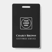 Zwart logo op maat | Moderne gepersonaliseerde wer Badge (Achterkant)