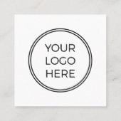 Zwart Logo QR Code Aangepaste Sociale Media Vierkante Visitekaartje (Achterkant)