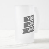  zwart Logo Simple Triple Ribbon Jouw naam Matglas Bierpul (Voorkant rechts)