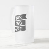  zwart Logo Simple Triple Ribbon Jouw naam Matglas Bierpul (Voorkant links)