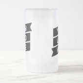  zwart Logo Simple Triple Ribbon Jouw naam Matglas Bierpul (Center)