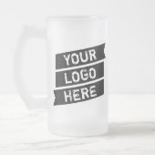 zwart Logo Simple Triple Ribbon Jouw naam Matglas Bierpul (Links)