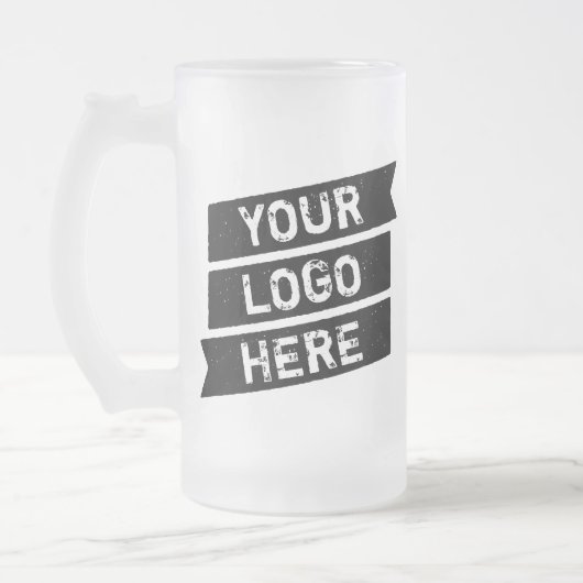  zwart Logo Simple Triple Ribbon Jouw naam Matglas Bierpul (Links)