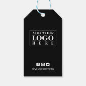 Zwart Logo Social Media Professional Hang Label Cadeaulabel (Voorkant)