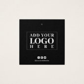 Zwart Logo Social Media Professional Hang Label Vierkante Visitekaartjes (Voorkant)