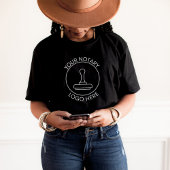 Zwart Logo voegt QR bevorderend Notarispersoneel t T-shirt