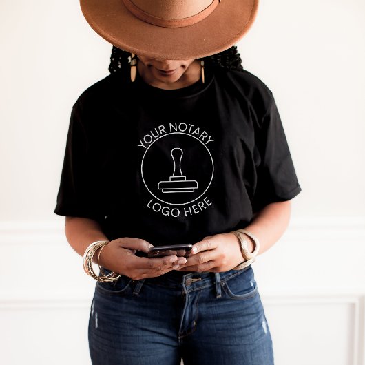 Zwart Logo voegt QR bevorderend Notarispersoneel t T-shirt