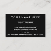 Zwart Logo Warmteoverdracht VinylShirt Visitekaartje (Achterkant)